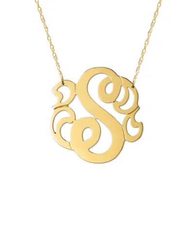 Jane Basch 14k A-z Swirly Initial Necklace (a-z) In Gold