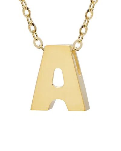 Jane Basch 14k Block Initial Necklace (a-z) In Gold