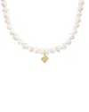 Jane Basch 14k Diamond & 6-8mm Pearl Initial Necklace