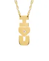 Jane Basch 14k Diamond I Heart U Vertical Necklace