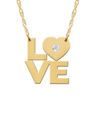 JANE BASCH JANE BASCH 14K DIAMOND SQUARE LOVE NECKLACE