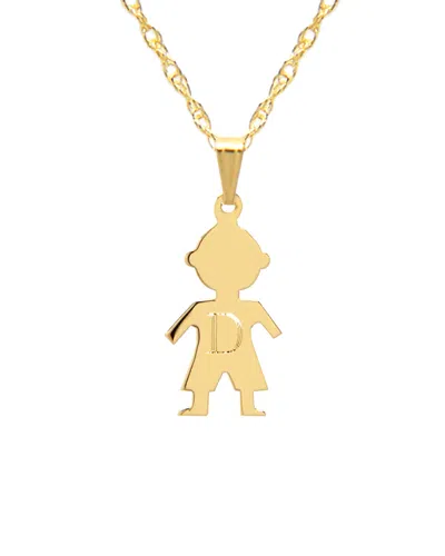 Jane Basch 14k Petite Boy Initial Charm Necklace (a-z) In Gold