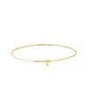Jane Basch 14k Plated Initial Bangle (a-z) In Gold