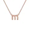 Jane Basch 14k Rose Gold Diamond Lowercase Initial Necklace (a-z) In Multicolor