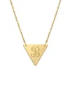 Jane Basch 14k Script Initial Triangle Necklace (a-z) In Multicolor