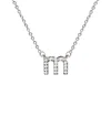 Jane Basch 14k White Gold Diamond Lowercase Initial Necklace (a-z) In Multicolor