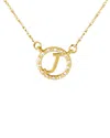 Jane Basch 14k Yellow Gold Diamond Initial Circle Necklace (a-z) In Gold