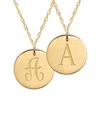 Jane Basch 22k Over Silver Double Sided Initial Necklace (a-z) In Gold