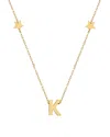 Jane Basch 22k Over Silver Initial Necklace (a-z) In Red