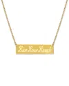 Jane Basch 22k Over Silver Live Love Laugh Bar Necklace In Multicolor