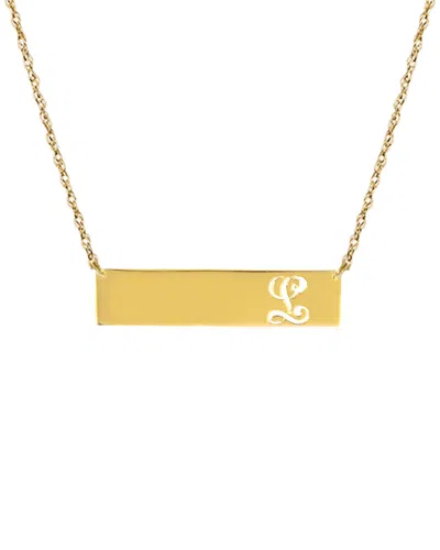 JANE BASCH JANE BASCH 22K OVER SILVER SCRIPT INITIAL BAR PENDANT (A-Z)