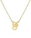 Jane Basch 22k Over Silver Script Initial Pendant (a-z) In Multicolor