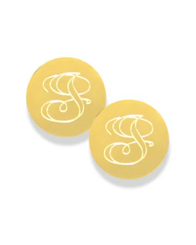 JANE BASCH JANE BASCH 22K OVER SILVER SCRIPT INTIAL STUDS (A-Z)