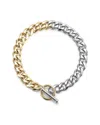 Jane Basch Cool Steel Plated Cuban Link Bracelet
