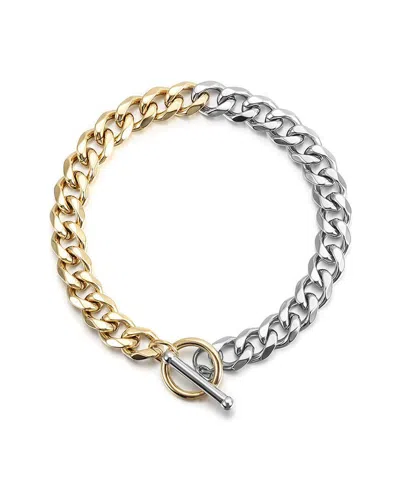 JANE BASCH JANE BASCH COOL STEEL PLATED CUBAN LINK BRACELET