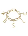 Jane Basch Cool Steel Plated Initial Charm Bracelet (a-z)