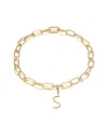 Jane Basch Cool Steel Plated Initial Charm Necklace (a-z)