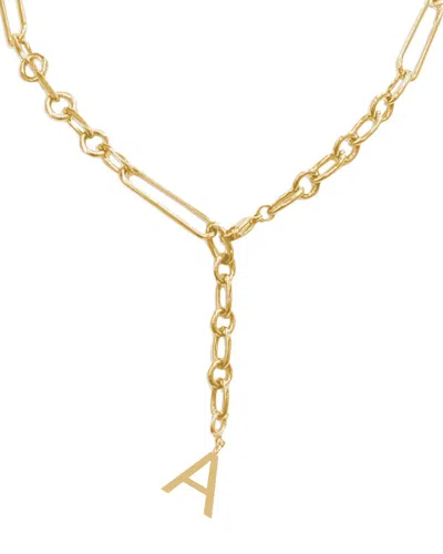 Jane Basch Cool Steel Plated Initial Y Necklace (a-z) In Gold