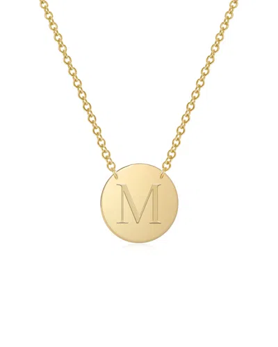 Jane Basch Designs 14k Initial Disc Necklace (a-z) In Gold