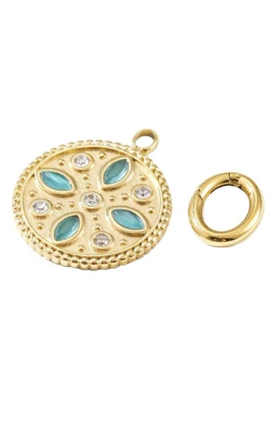 Jane Basch Designs Crystal Charm & Connector In Gold