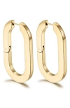 JANE BASCH DESIGNS JANE BASCH DESIGNS FLAT OVAL HINGE HOOP EARRINGS