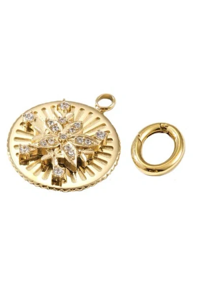 Jane Basch Designs Flower Charm & Connector In Gold