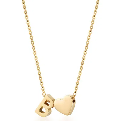 Jane Basch Designs Initial Heart Pendant Necklace In Gold