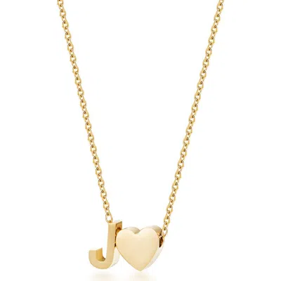 Jane Basch Designs Initial Heart Pendant Necklace In Gold