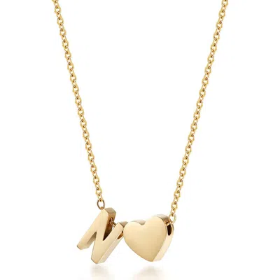 Jane Basch Designs Initial Heart Pendant Necklace In Gold