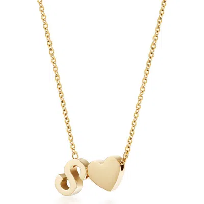 Jane Basch Designs Initial Heart Pendant Necklace In Gold