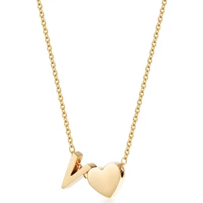 Jane Basch Designs Initial Heart Pendant Necklace In Gold