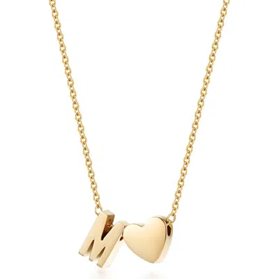 Jane Basch Designs Initial Heart Pendant Necklace In Gold