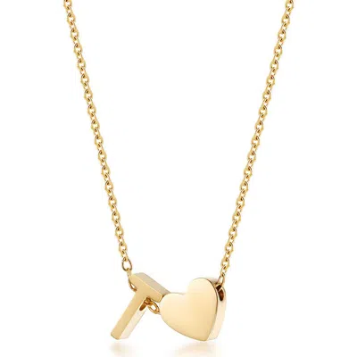 Jane Basch Designs Initial Heart Pendant Necklace In Gold