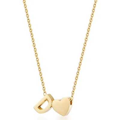 Jane Basch Designs Initial Heart Pendant Necklace In Gold