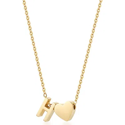 Jane Basch Designs Initial Heart Pendant Necklace In Gold