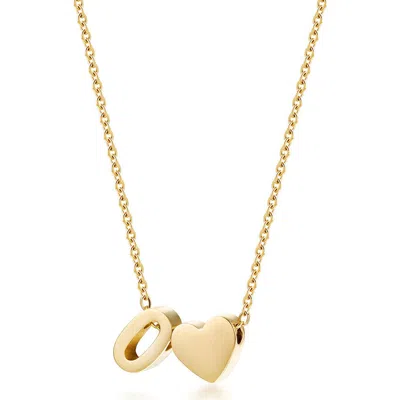 Jane Basch Designs Initial Heart Pendant Necklace In Gold