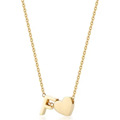 Jane Basch Designs Initial Heart Pendant Necklace In Gold