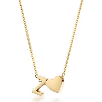 Jane Basch Designs Initial Heart Pendant Necklace In Gold
