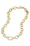 Jane Basch Designs Pavé Crystal Oval Link Necklace In Gold