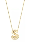 Jane Basch Designs Puffed Initial Pendant Necklace In Gold
