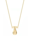 Jane Basch Designs Puffed Initial Pendant Necklace In Gold