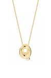 Jane Basch Designs Puffed Initial Pendant Necklace In Gold