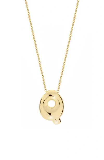Jane Basch Designs Puffed Initial Pendant Necklace In Gold