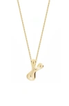 Jane Basch Designs Puffed Initial Pendant Necklace In Gold