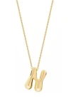 Jane Basch Designs Puffed Initial Pendant Necklace In Gold