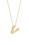 Jane Basch Designs Puffed Initial Pendant Necklace In Gold