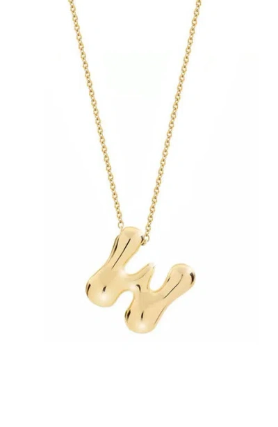 Jane Basch Designs Puffed Initial Pendant Necklace In Gold
