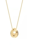 Jane Basch Designs Puffed Initial Pendant Necklace In Gold