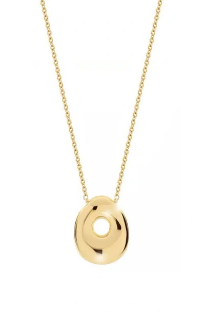 Jane Basch Designs Puffed Initial Pendant Necklace In Gold