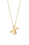 Jane Basch Designs Puffed Initial Pendant Necklace In Gold